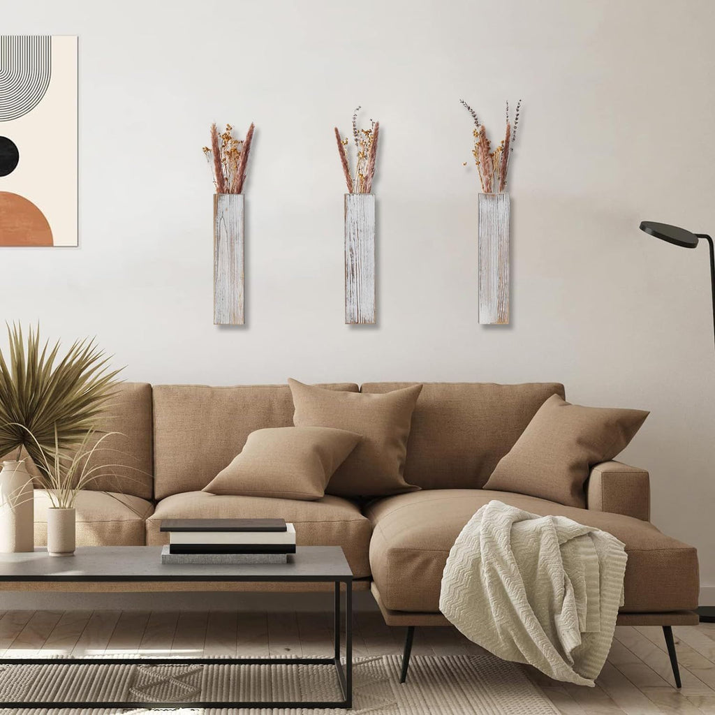 Set of 3 Vintage Wooden Wall Planters – product view 4 of 5