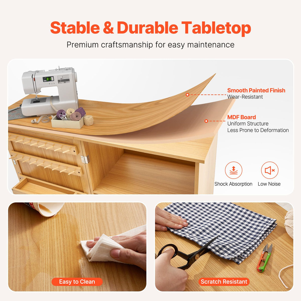 Folding Sewing Table with Storage – product view 5 of 12