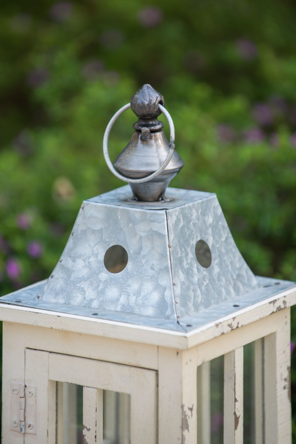 Large Decorative Wooden Hurricane Lantern – product view 16 of 18