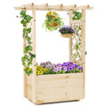 Pine Wood Planter with Trellis and Hanging Bar – main product view