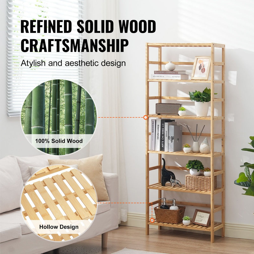 6-Tier Bamboo Bookshelf – product view 4 of 12
