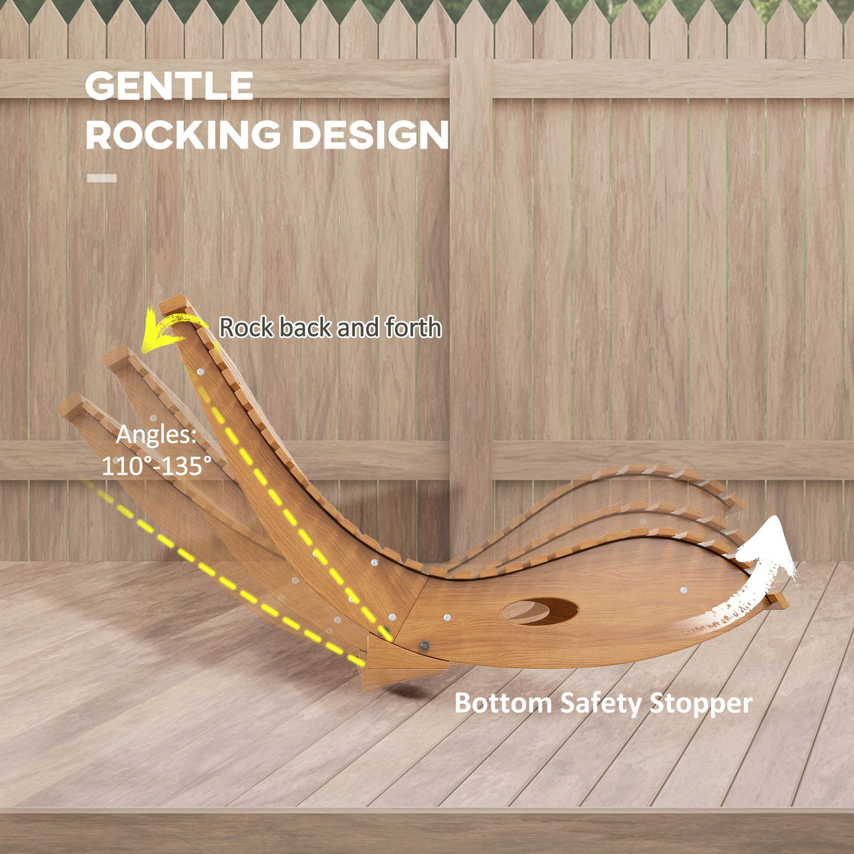Teak Wood Outdoor Rocking Chair – product view 4 of 11