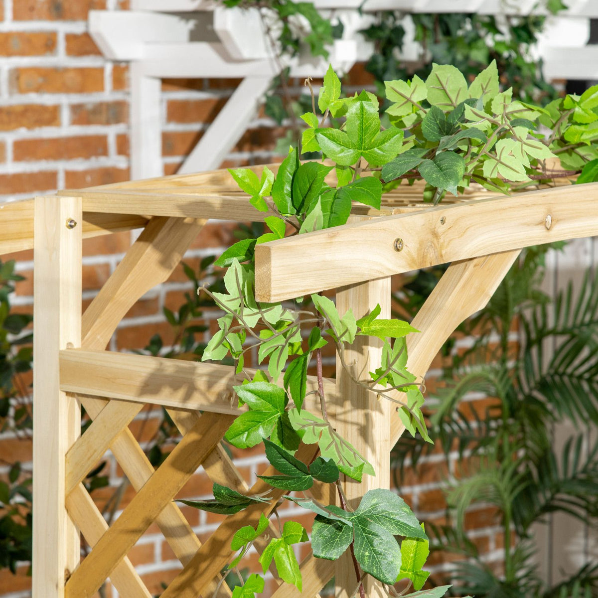 3-Seat Wood Pergola Arbor Bench – product view 7 of 9