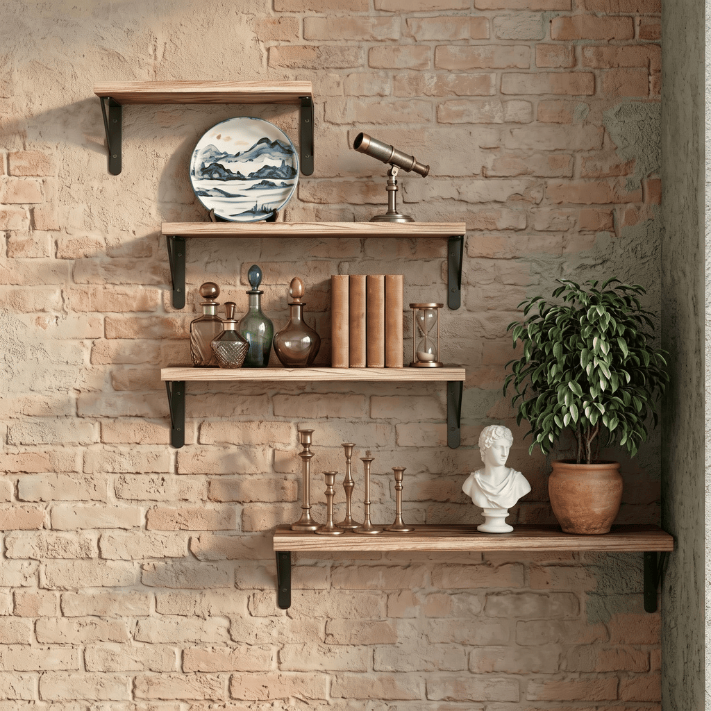 Set of 4 Paulownia Floating Shelves – product view 4 of 6