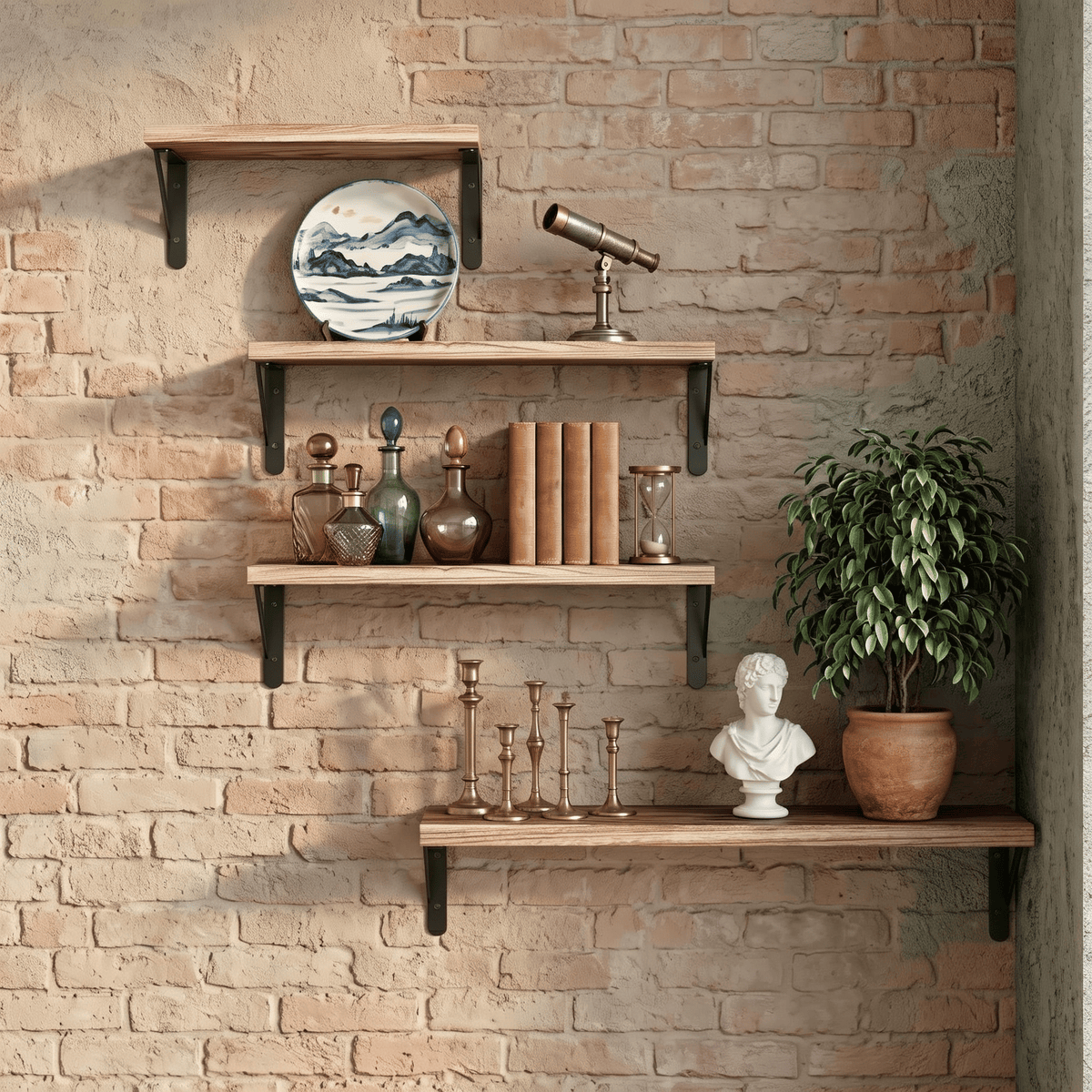 Set of 4 Paulownia Floating Shelves – product view 4 of 6