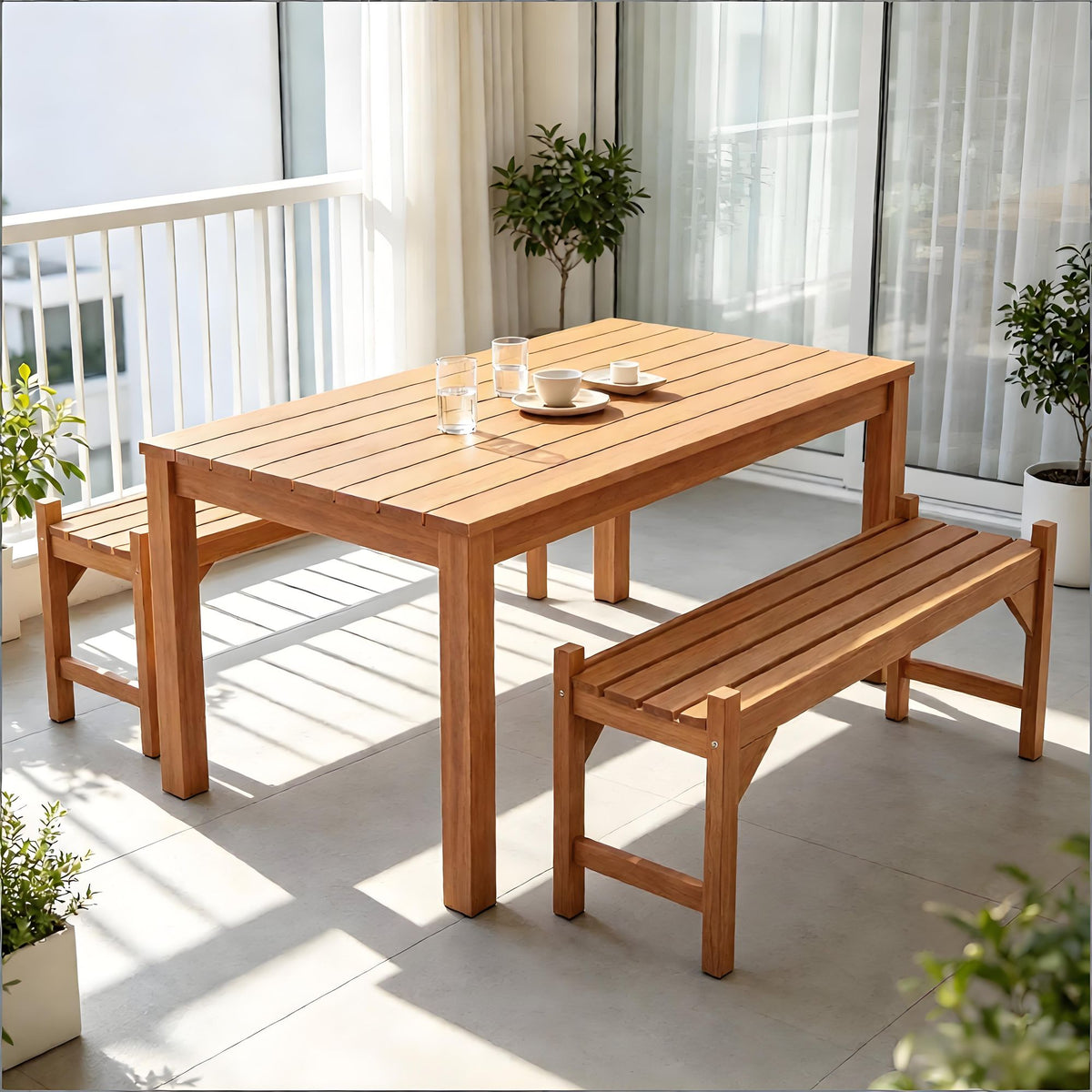 Set of 2 40-Inch Wood Outdoor Chairs – main product view