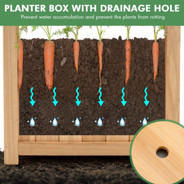 15-Inch Folding Fir Wood Planter – product view 8 of 10