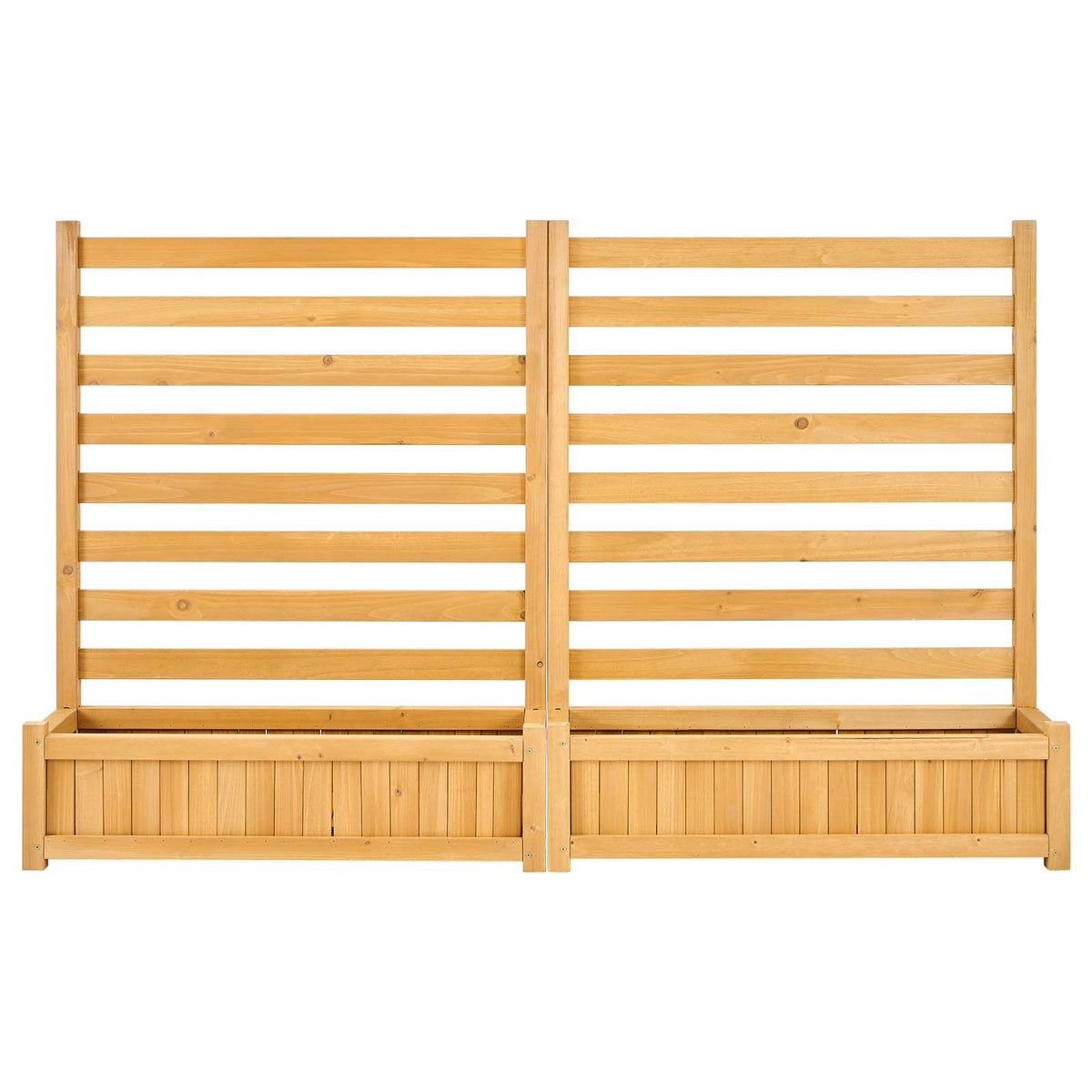 45-Inch Wood Privacy Screen with 2 Planters – main product view