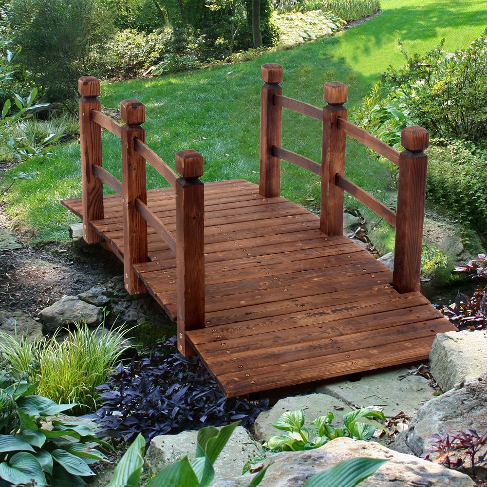 Carbonized Wood Decorative Garden Bridge – product view 5 of 14