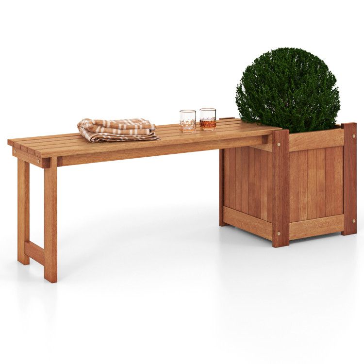 54-Inch Raised Garden Bed with Bench – product view 5 of 12