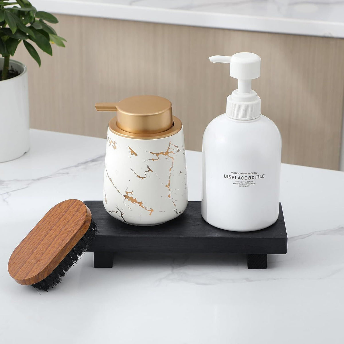 Black Wood Pedestal Tray – product view 3 of 7