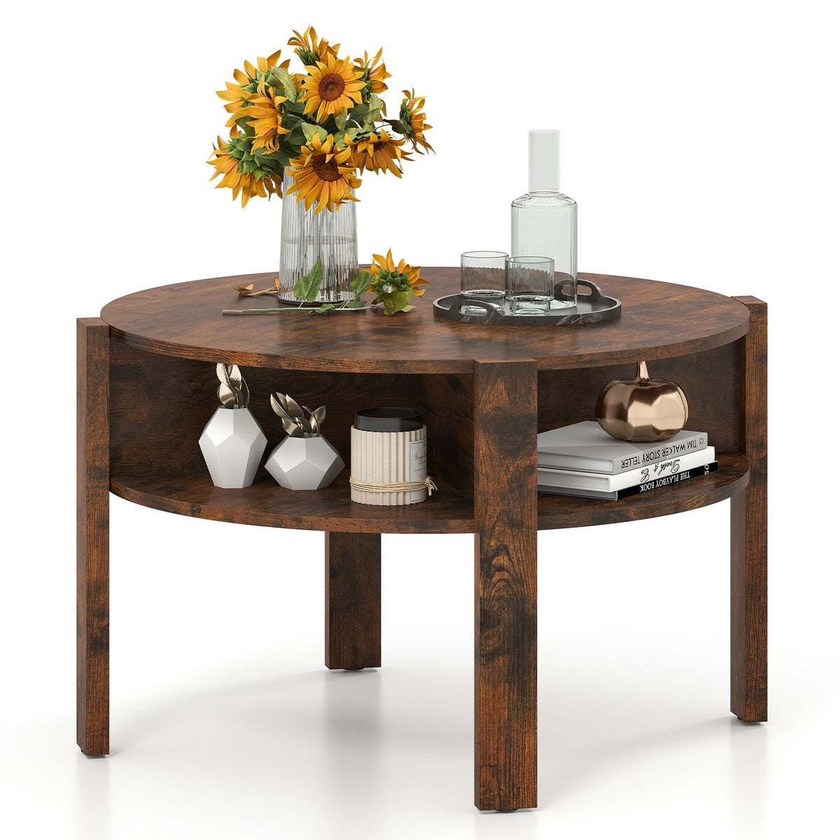 29.5-Inch Round Coffee Table with Storage – product view 4 of 10