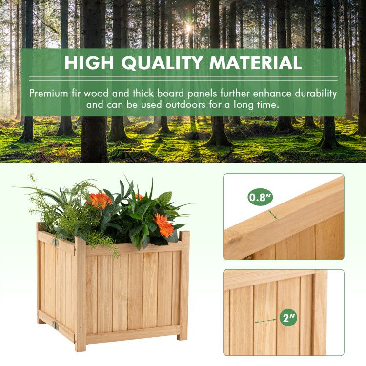 15-Inch Folding Fir Wood Planter – product view 9 of 10