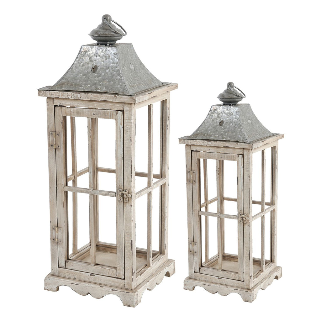 Large Decorative Wooden Hurricane Lantern – product view 8 of 18