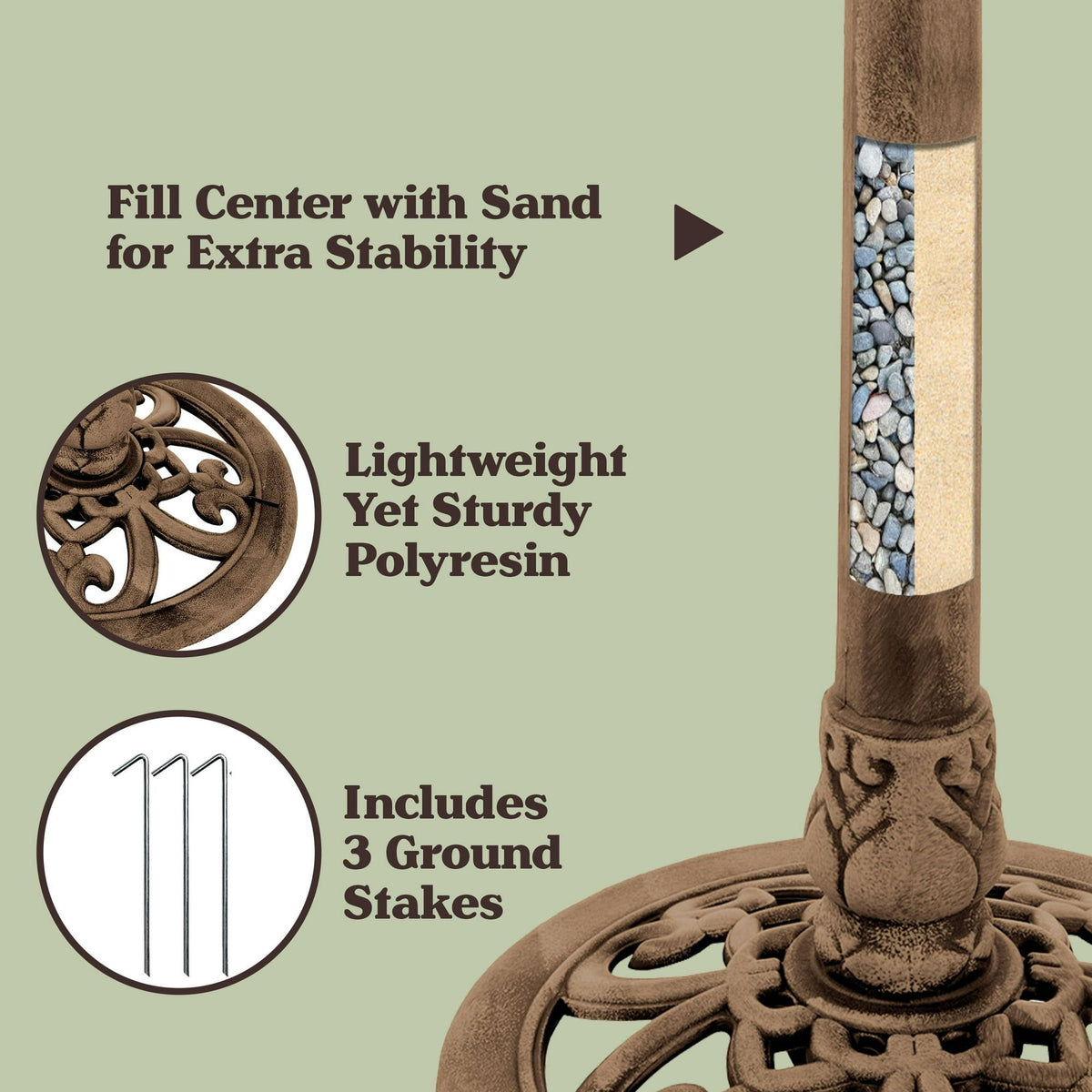 28.75-Inch Antique Bronze Bird Bath – product view 3 of 5