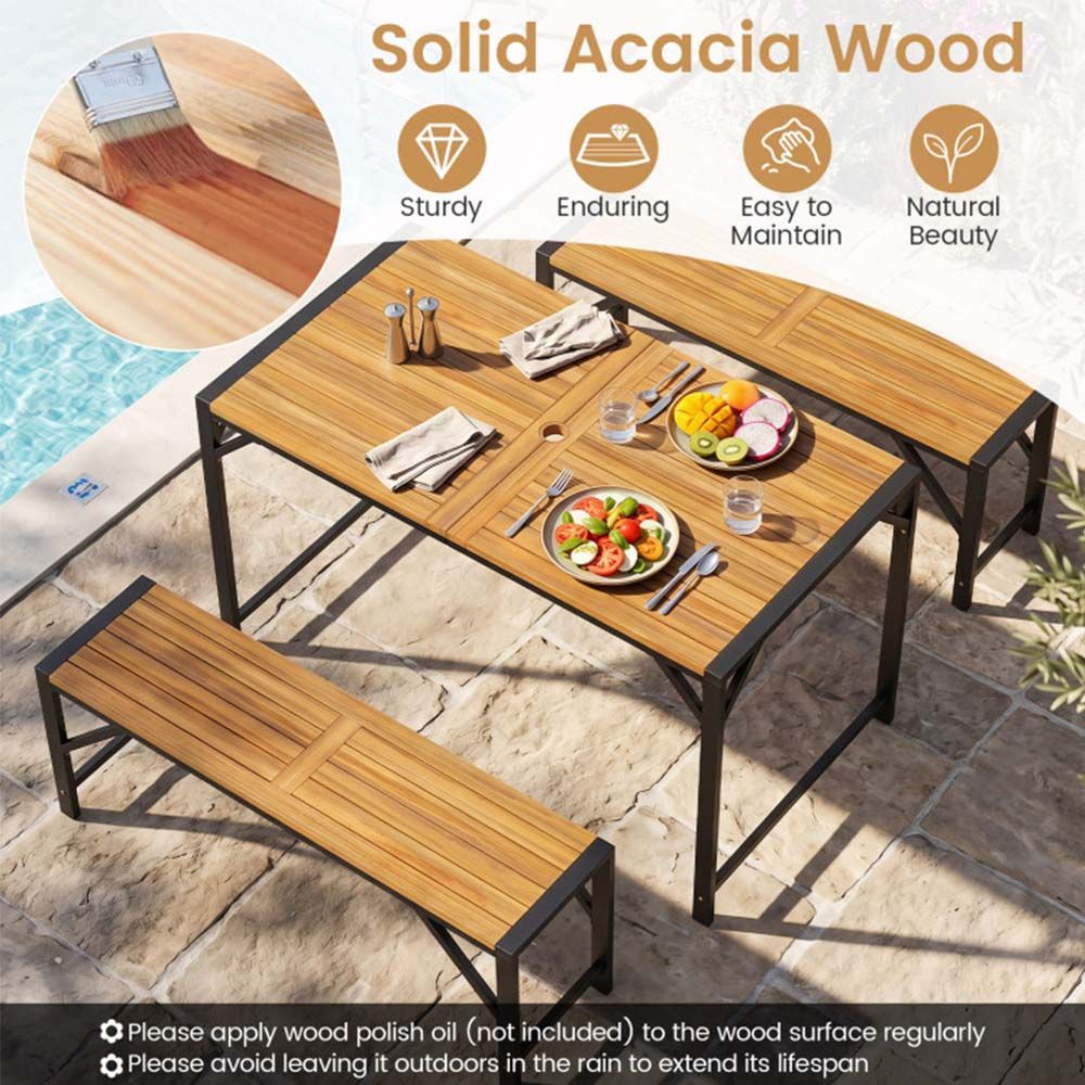 51-Inch Acacia Outdoor Dining Table – product view 5 of 11