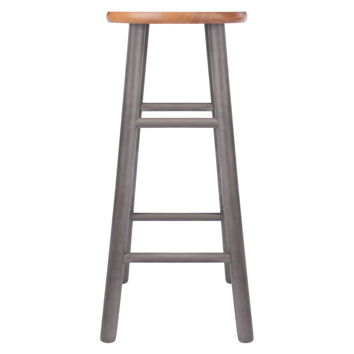 Set of 2 29-Inch Gray and Teak Bar Stools – product view 10 of 10