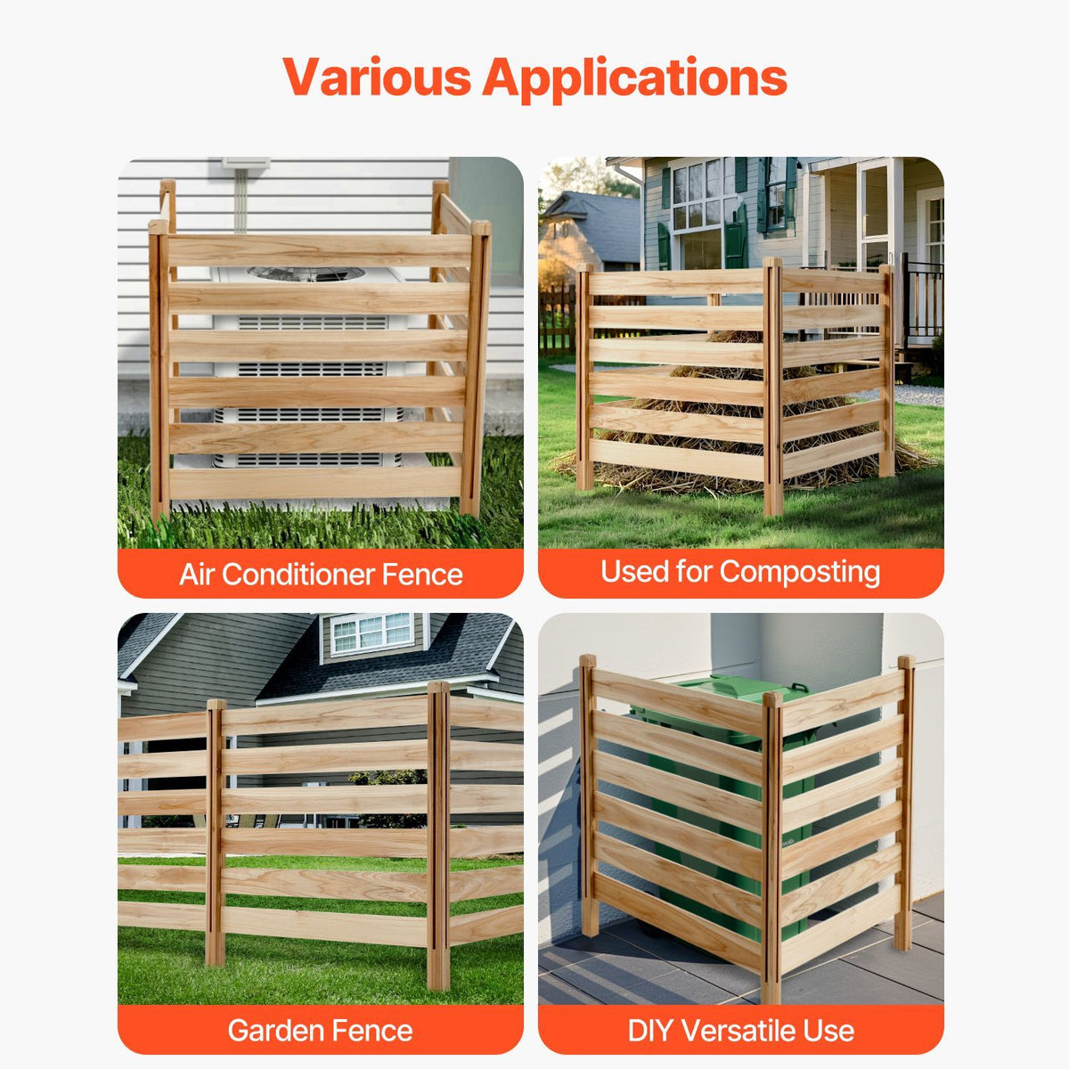 36-Inch 3-Panel Wood AC Privacy Fence – product view 6 of 12