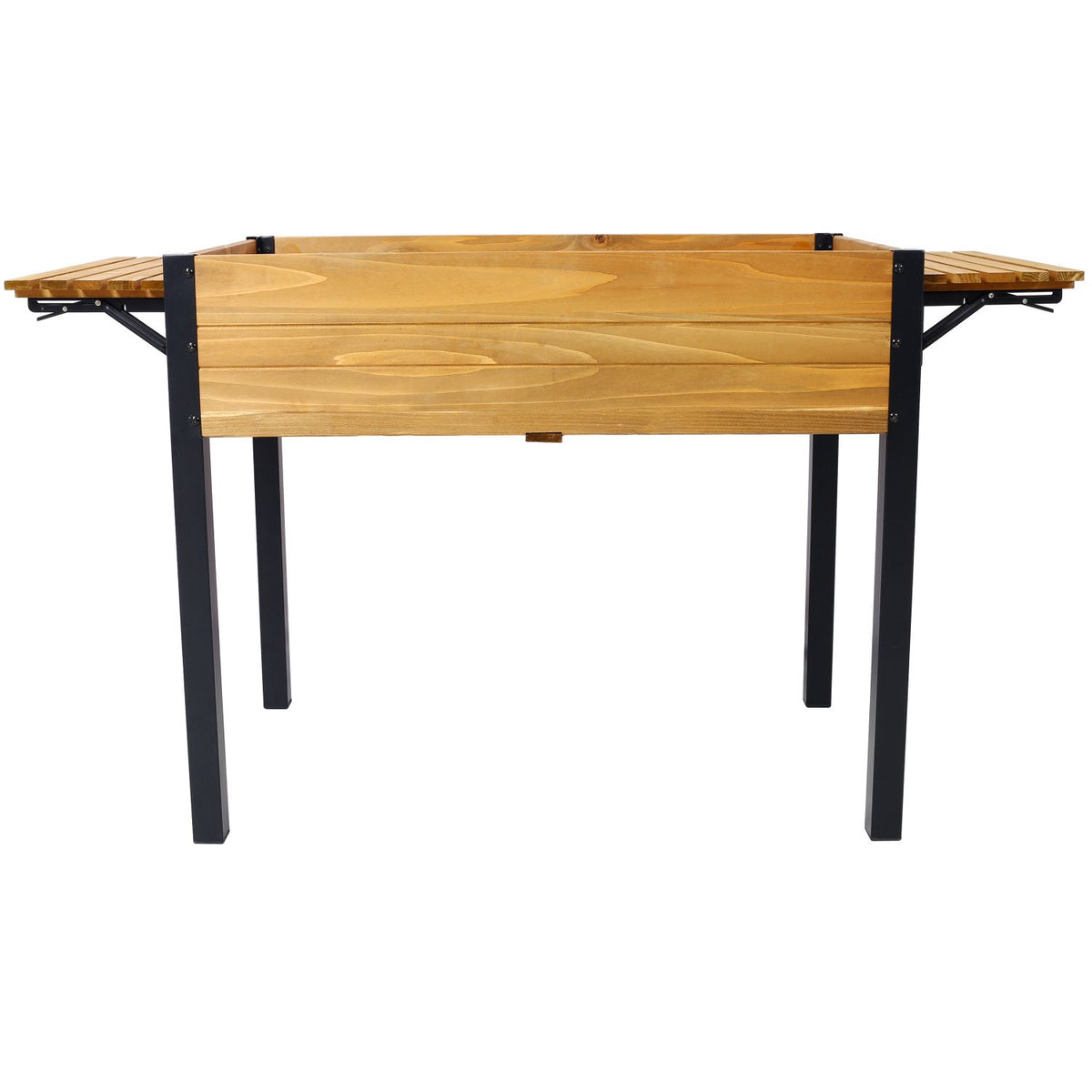 53-Inch Fir Wood Planter with Metal Legs, Brown – product view 2 of 17
