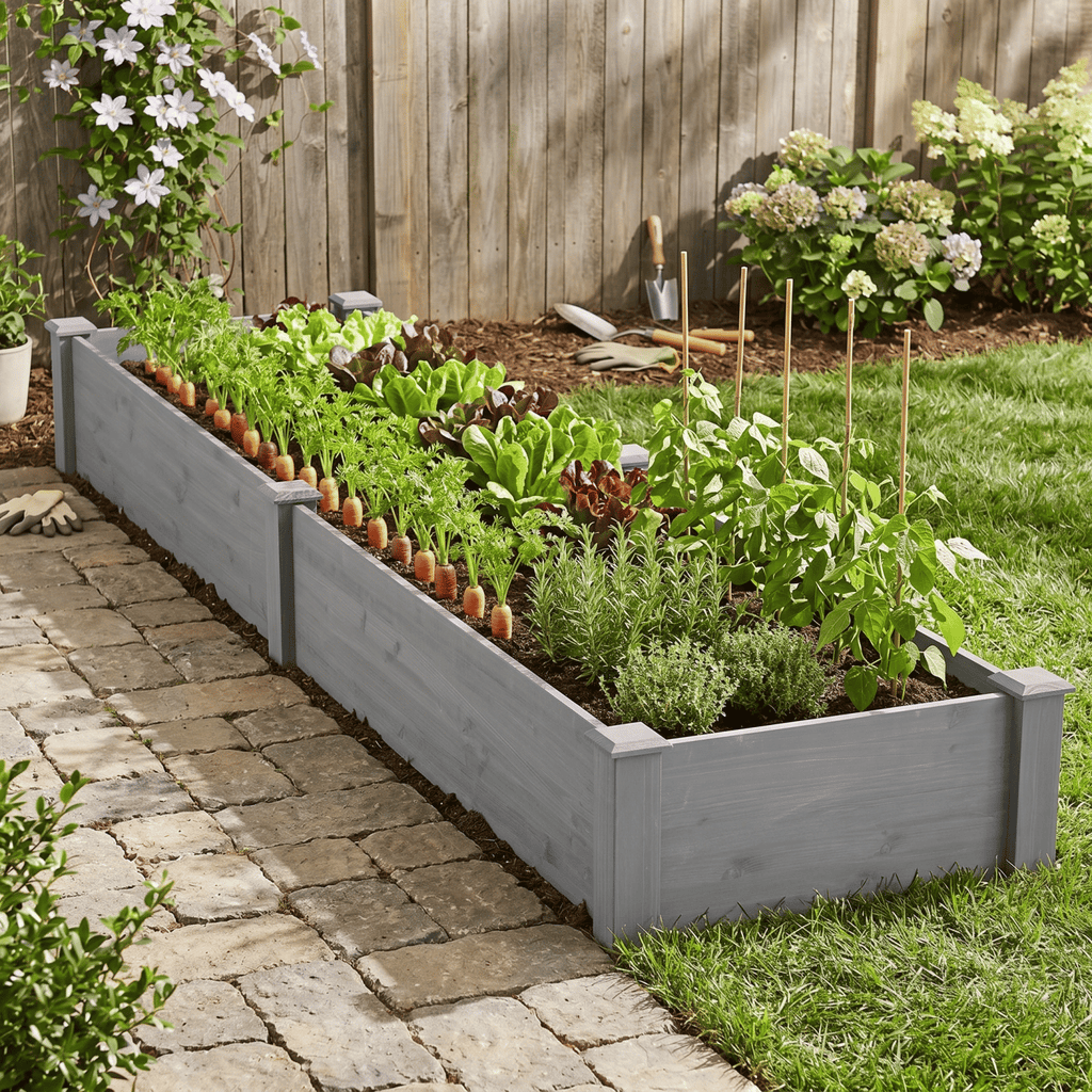 96-Inch Long Raised Garden Bed, Tool-Free Assembly – main product view