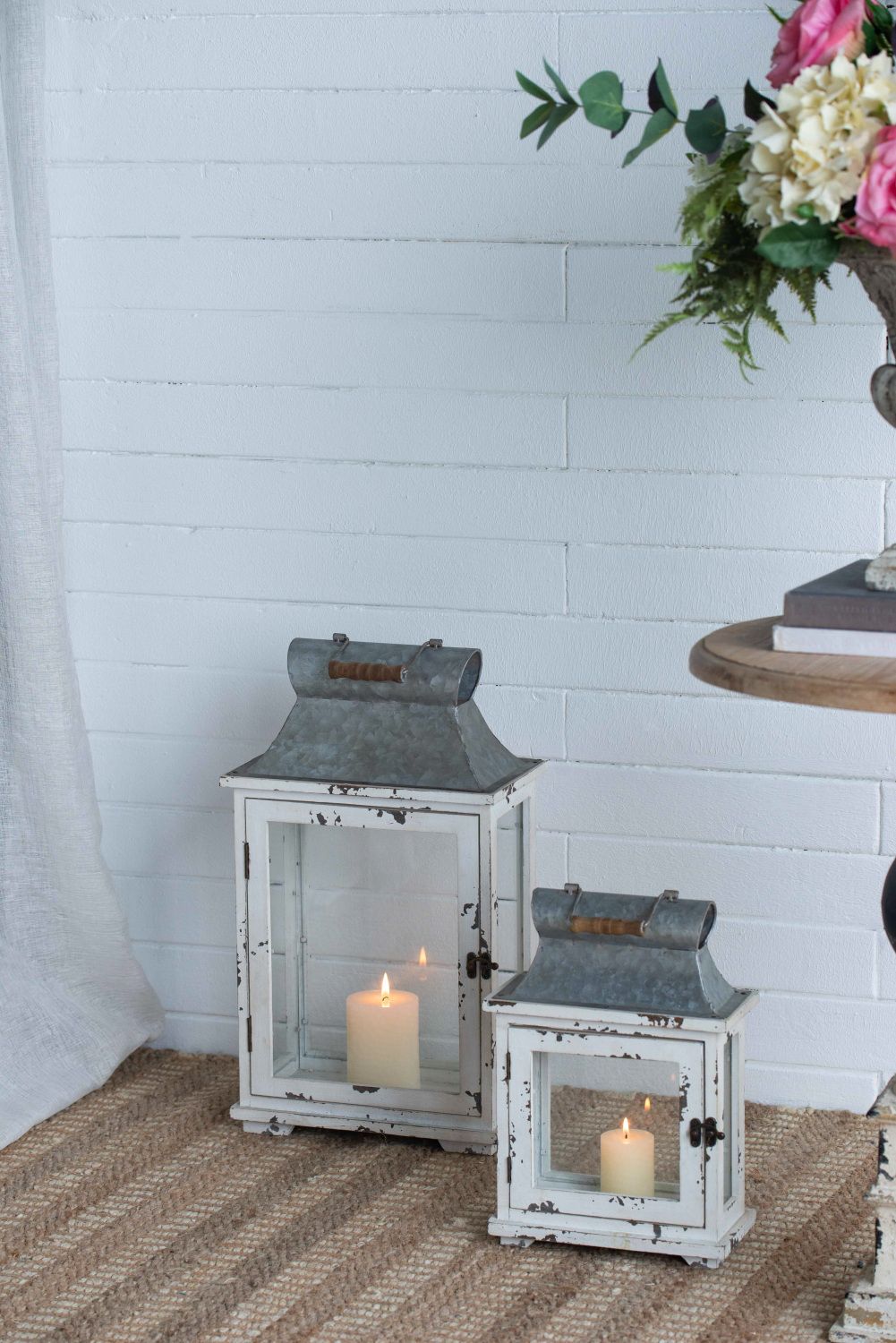 Decorative Wooden Hurricane Candle Lantern – product view 2 of 16