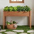 48-Inch Cedar Planter with Liner, Brown – main product view