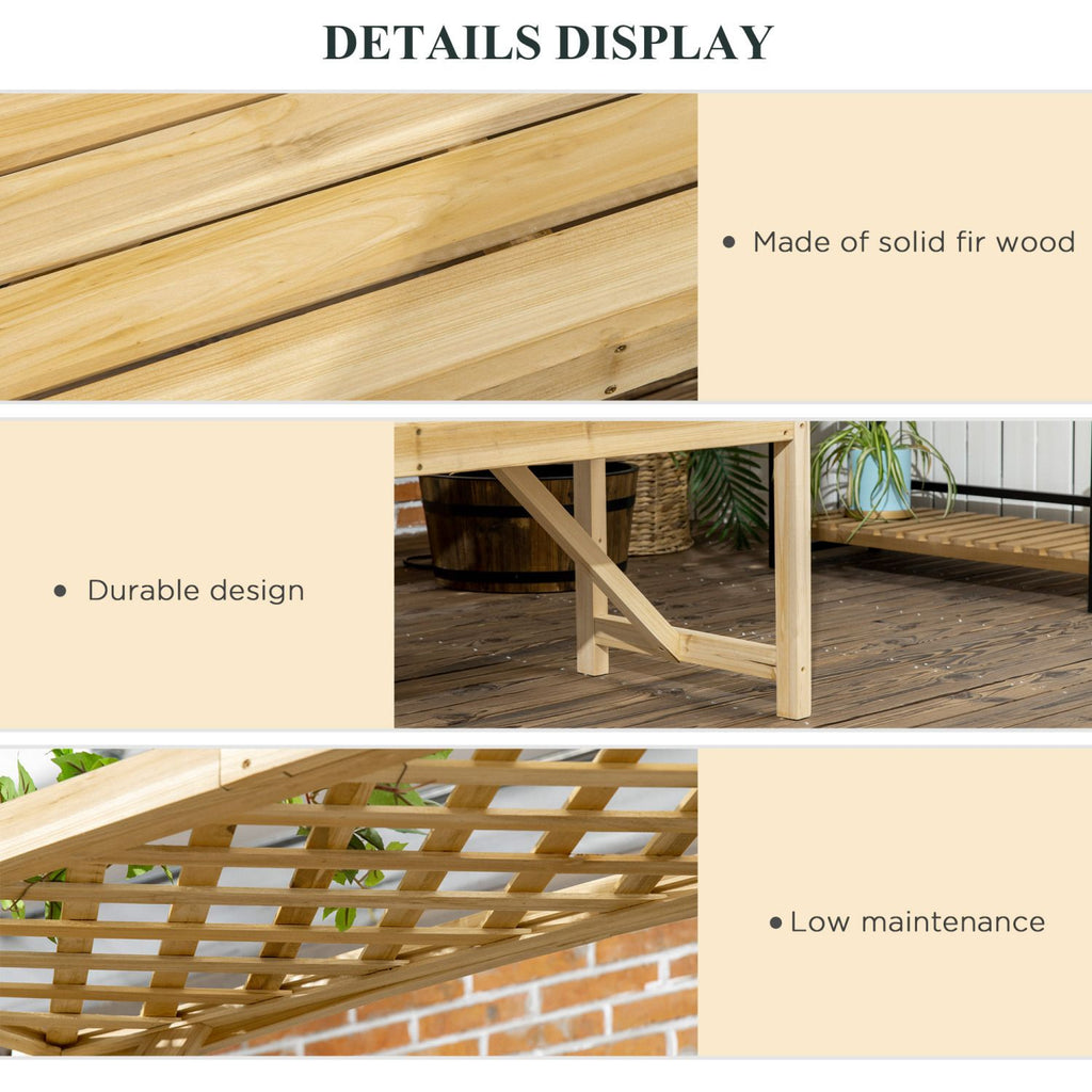 3-Seat Wood Pergola Arbor Bench – product view 5 of 9