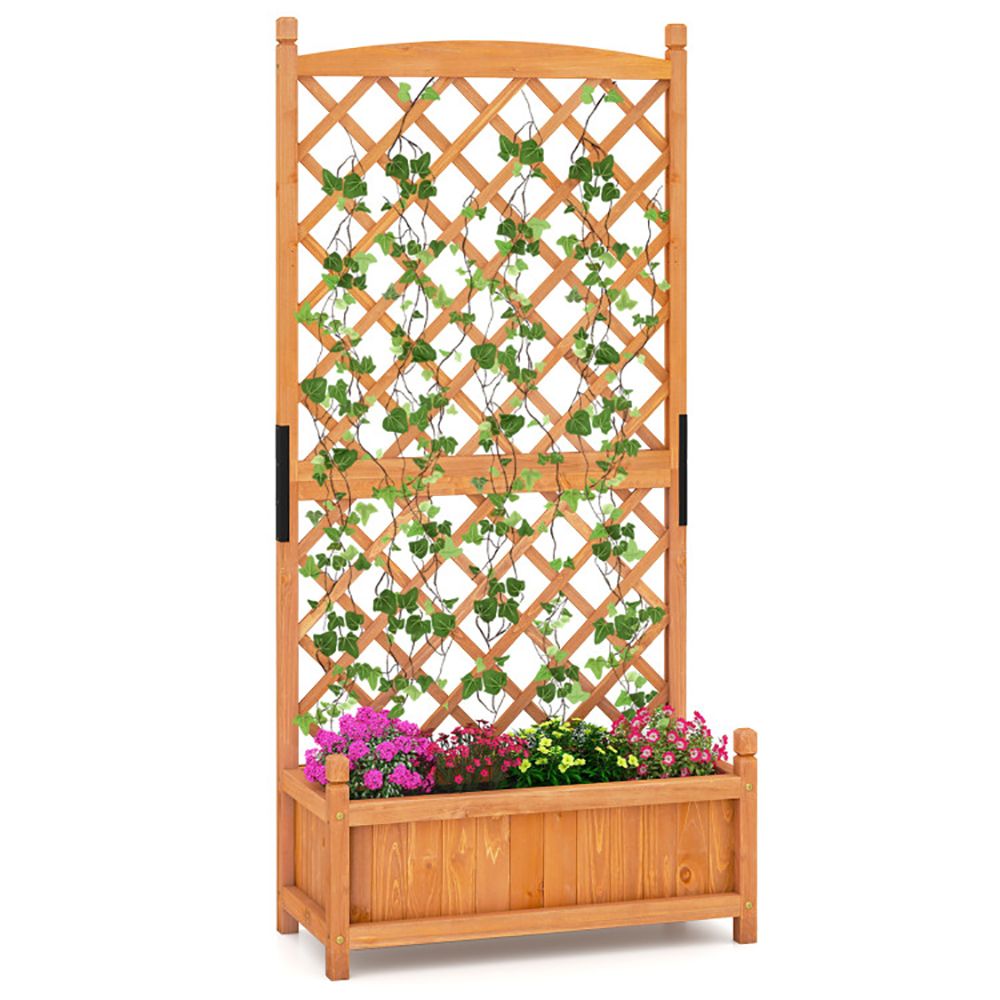60-Inch Raised Garden Bed with Lattice Trellis – product view 4 of 10