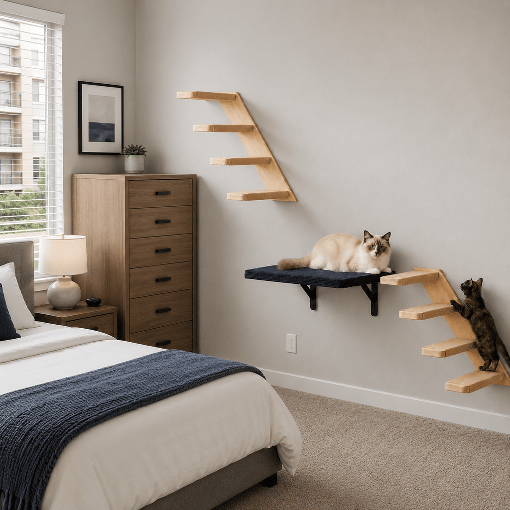 Wall-Mounted Cat Stairs and Shelf Set – product view 6 of 6