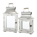 Decorative Wooden Hurricane Candle Lantern – main product view