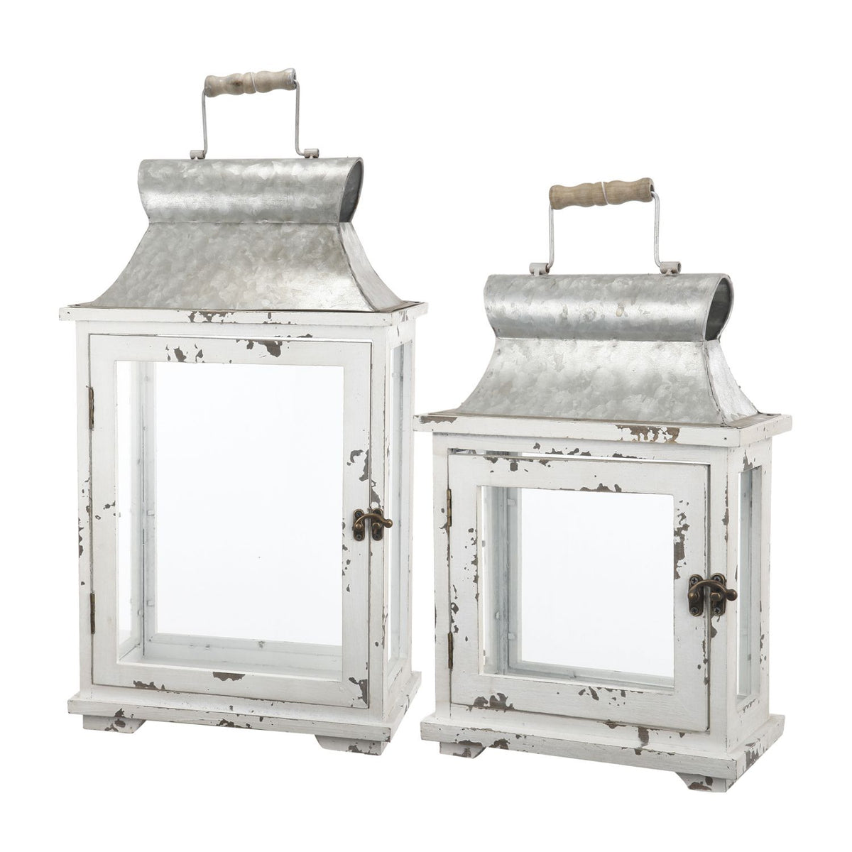 Decorative Wooden Hurricane Candle Lantern – main product view