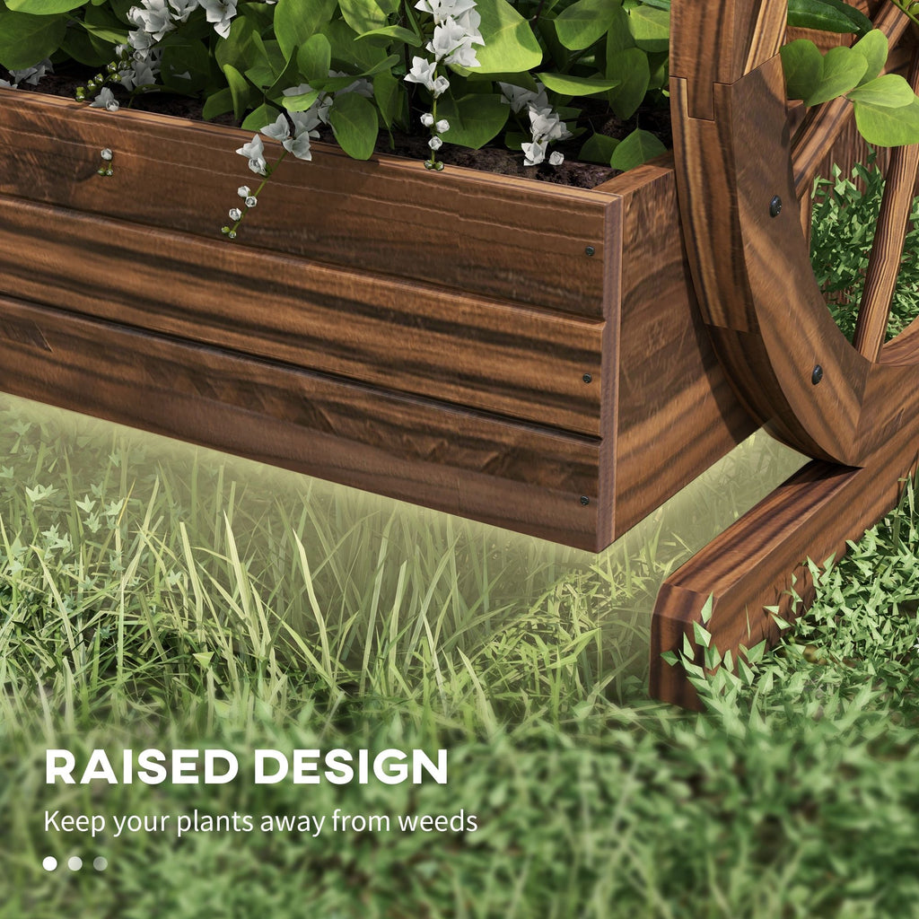 3-Tier Wooden Wagon Planter – product view 6 of 11