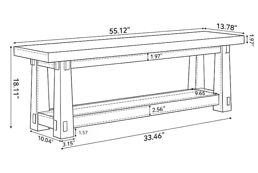 55-Inch Entryway Bench with Shoe Storage – product view 4 of 6
