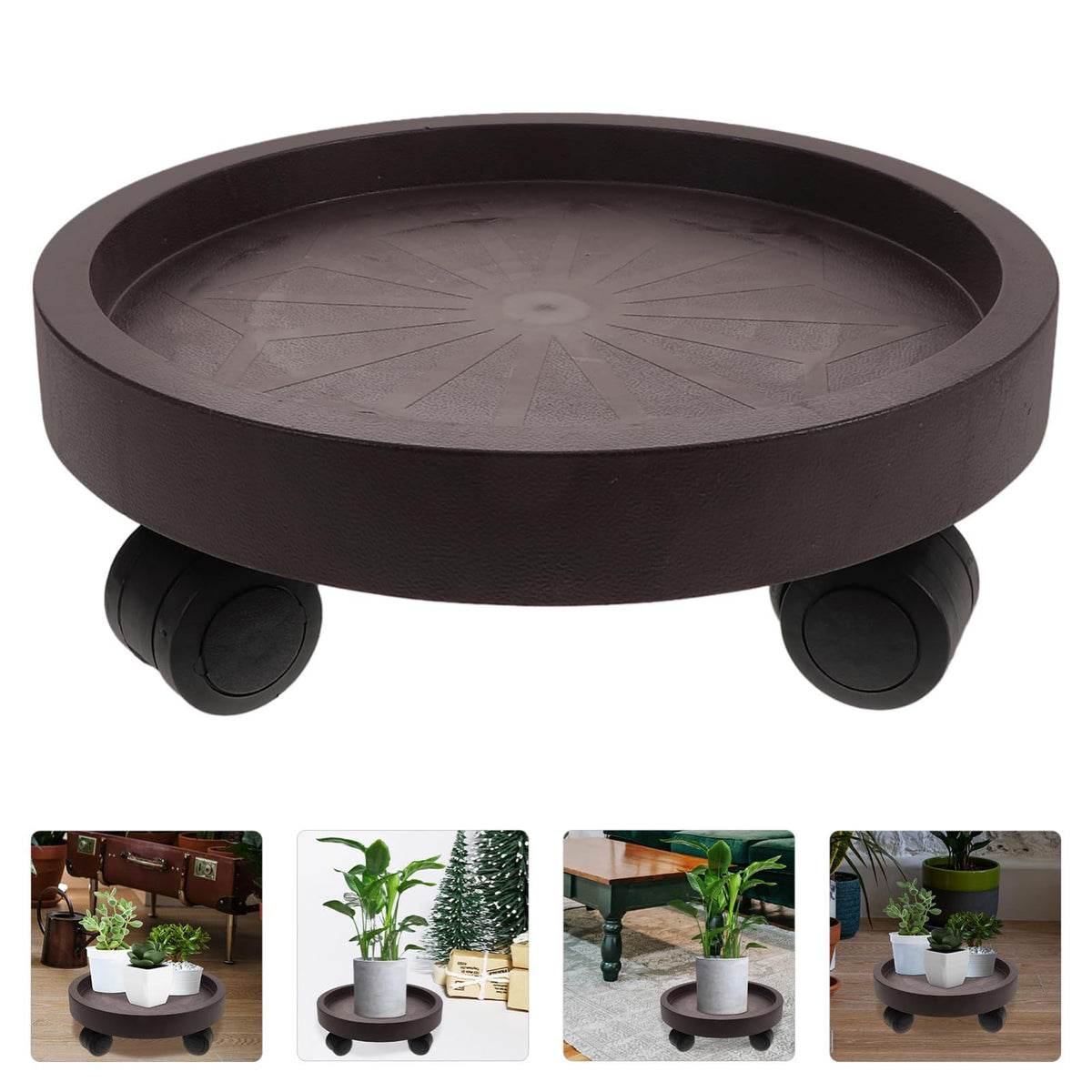 Set of 8 Rolling Plant Caddies – main product view