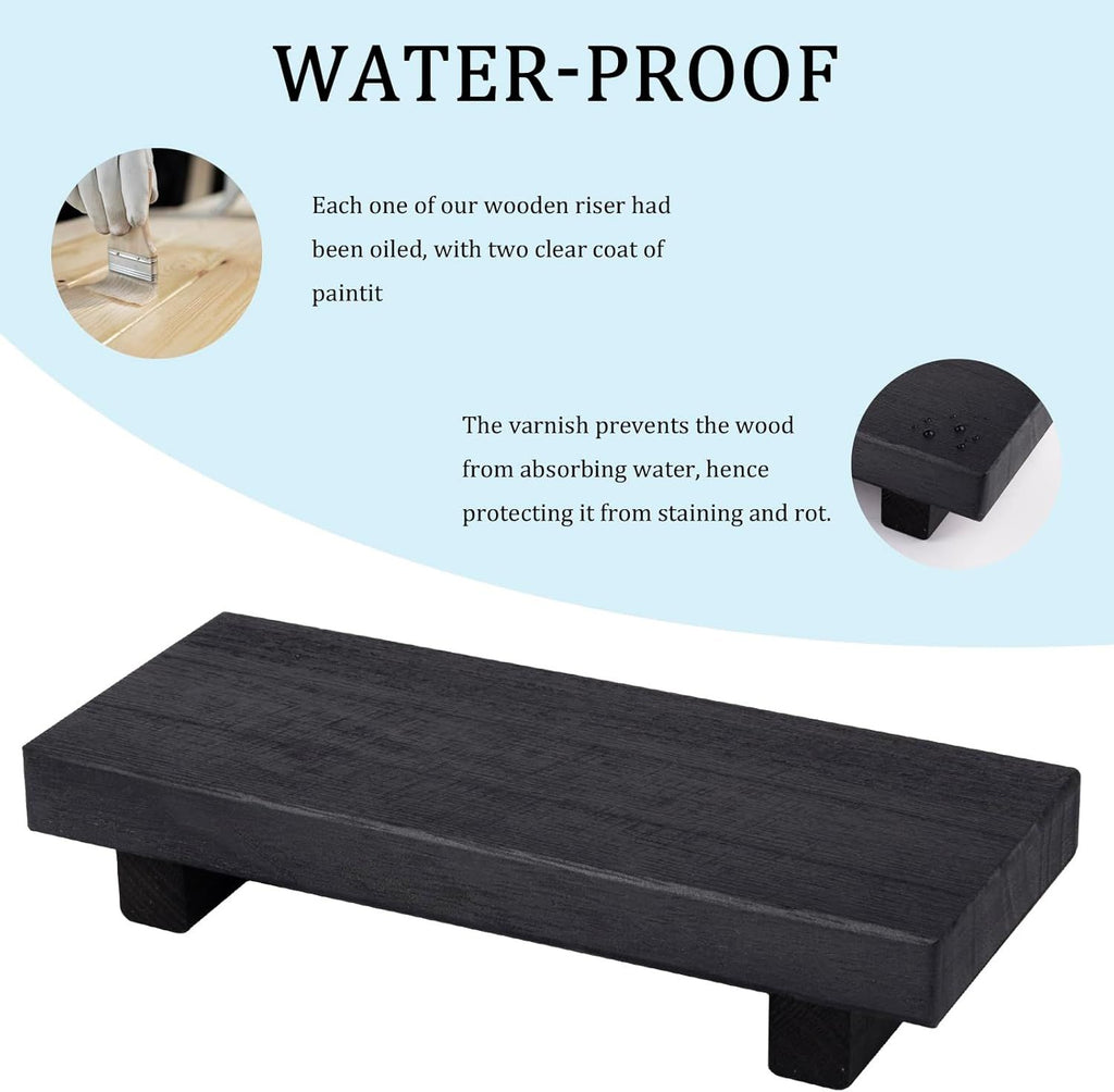 Black Wood Pedestal Tray – product view 5 of 7