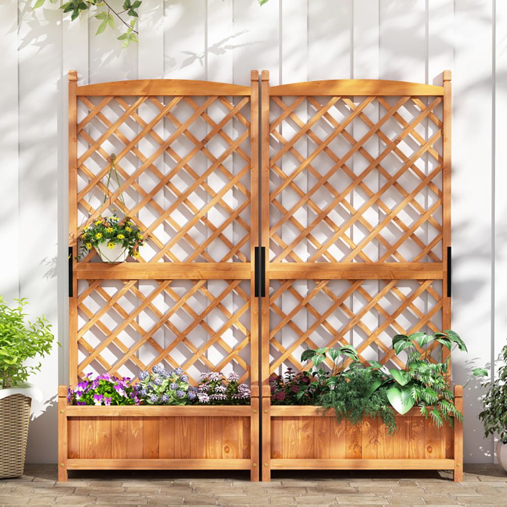 60-Inch Raised Garden Bed with Lattice Trellis – product view 2 of 10