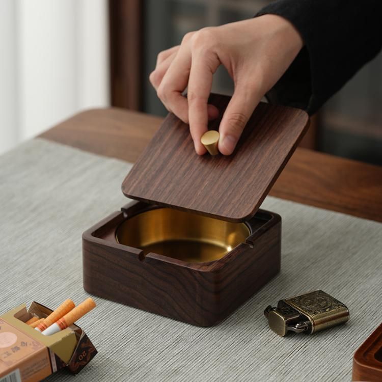 Wood and Metal Covered Ashtray – product view 11 of 13