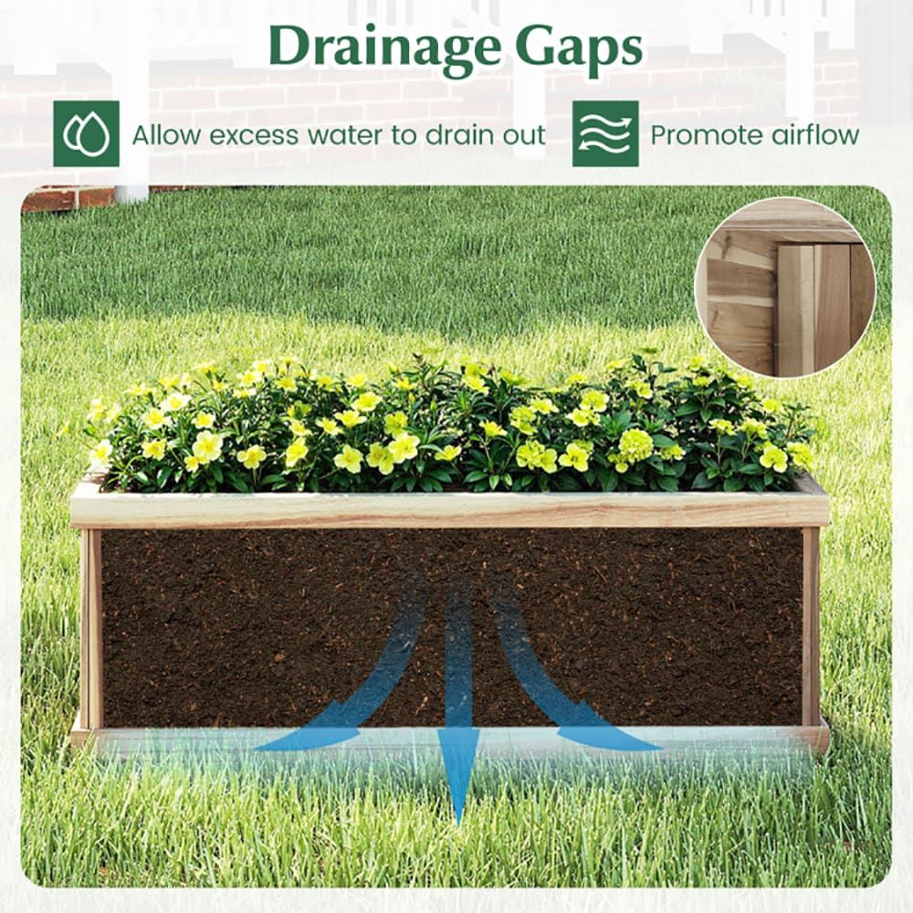 Acacia Wood Planter with Drainage and Removable Base – product view 7 of 10