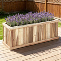 Acacia Wood Planter with Drainage and Removable Base – main product view