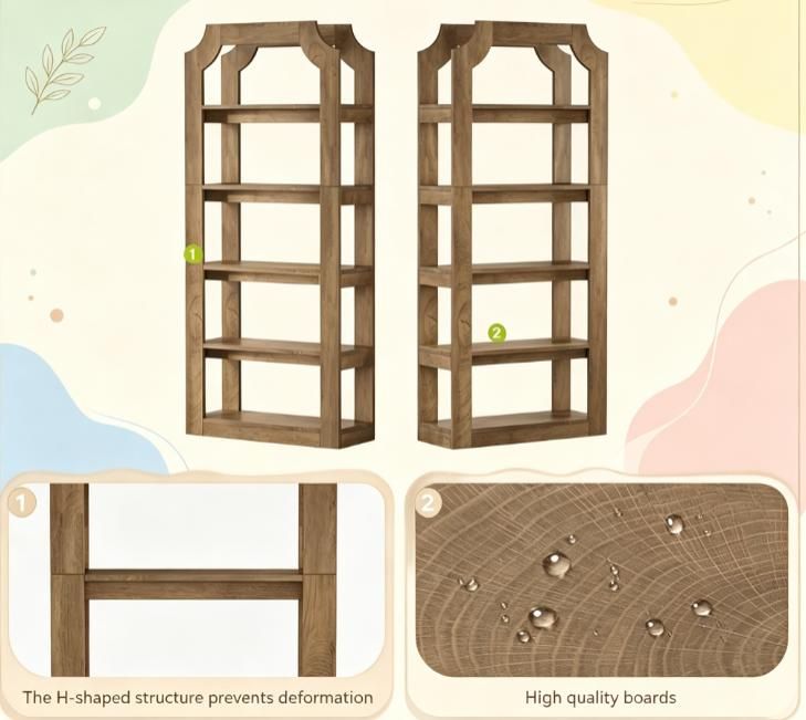 70.9-Inch 5-Tier Open Bookcase – product view 4 of 6
