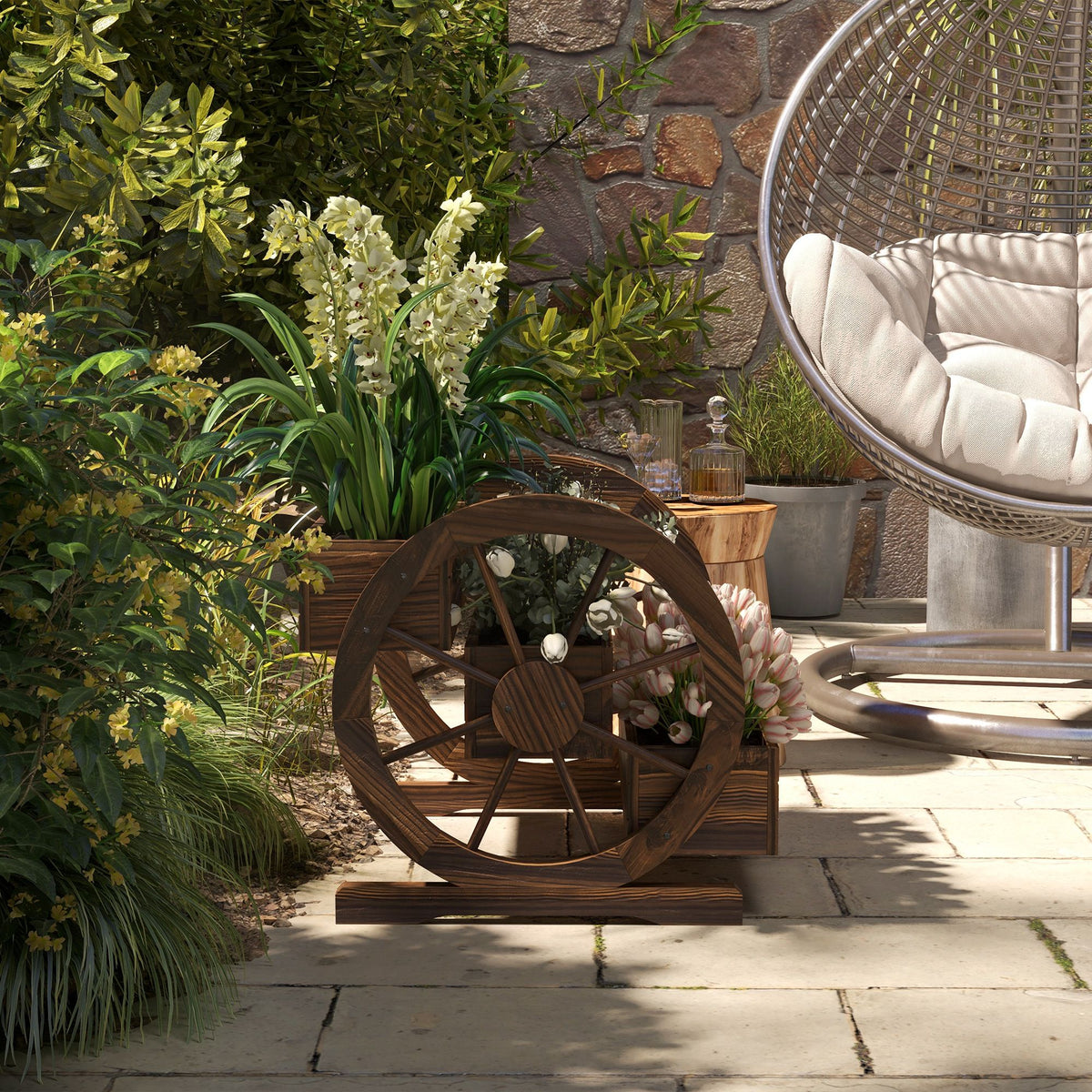 3-Tier Wooden Wagon Planter – product view 8 of 11