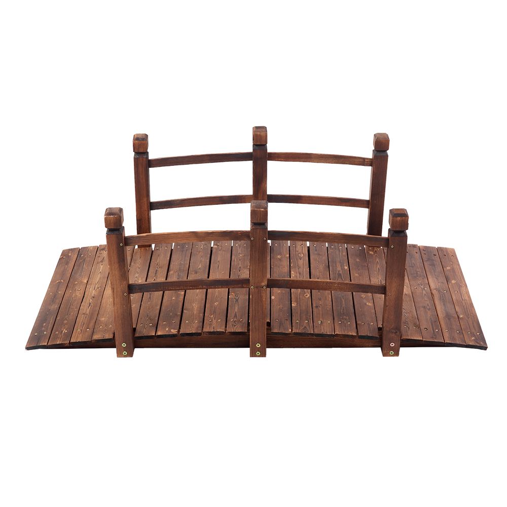 Carbonized Wood Decorative Garden Bridge – product view 6 of 14