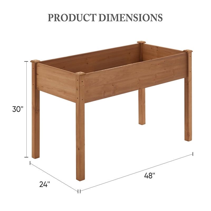 48-Inch Cedar Planter with Liner, Brown – product view 2 of 5