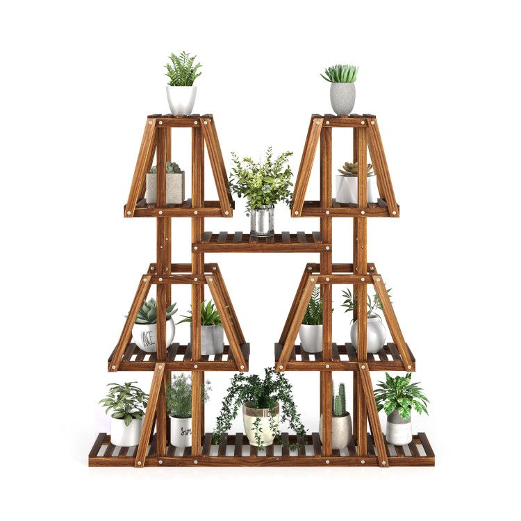 5-Tier Wood Plant Stand for 10 Pots – main product view