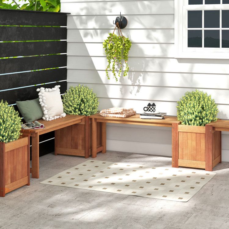 54-Inch Raised Garden Bed with Bench – product view 7 of 12