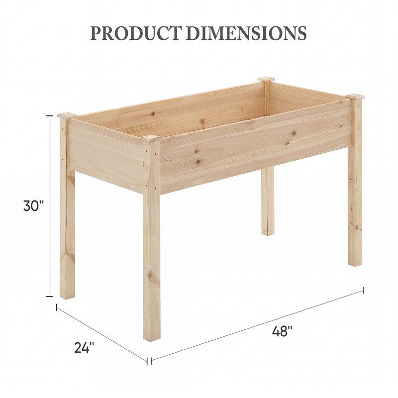 48-Inch Cedar Planter with Liner, Natural – product view 2 of 5