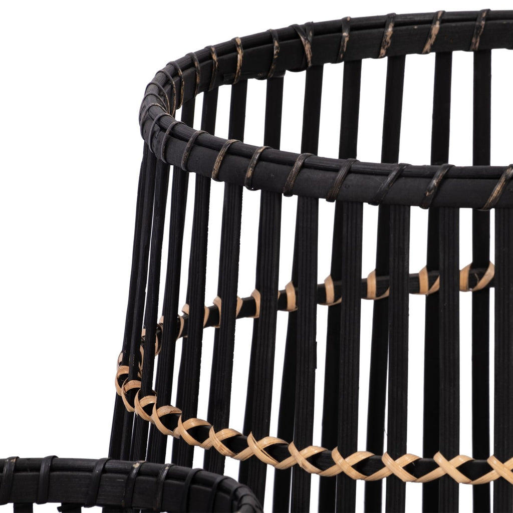 Set of 3 Black Bamboo Footed Planters – product view 6 of 7