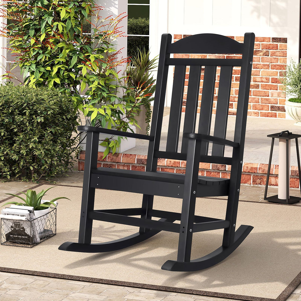Black HDPE Adirondack Rocking Chair – product view 2 of 9
