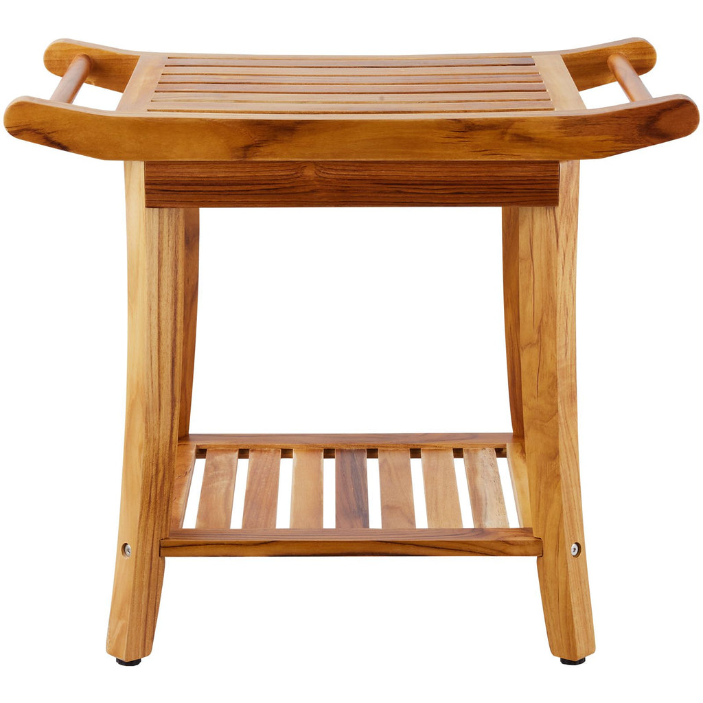 22-Inch Teak Shower Bench with Shelf – product view 10 of 12