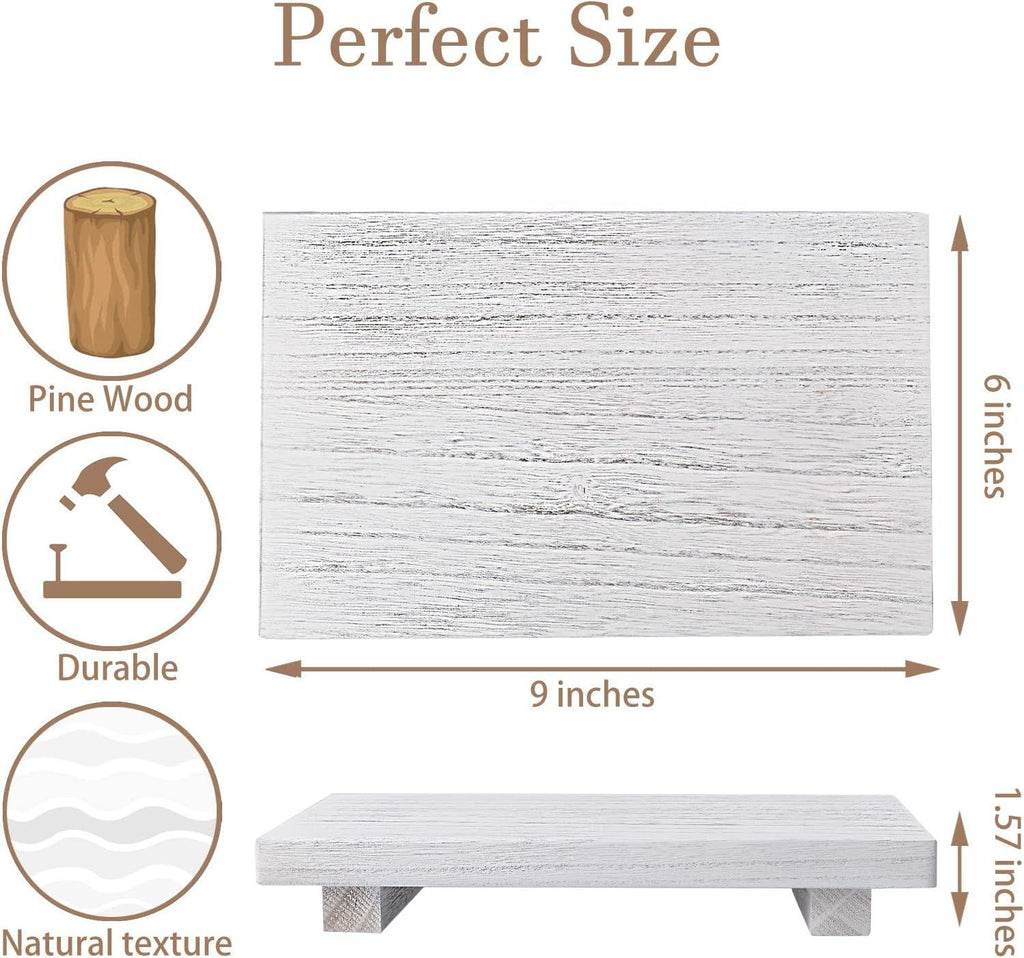 9-Inch White Wood Pedestal Tray – product view 6 of 9
